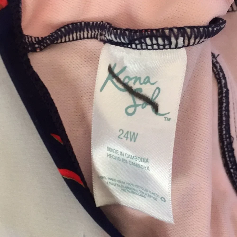 💥NWT Kona Sol Keyhole Strap 1-Piece Swimsuit Sz 24W